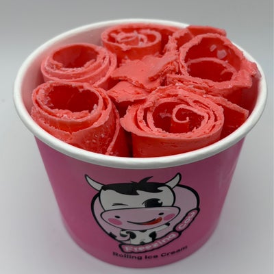Watermelon rolled ice cream