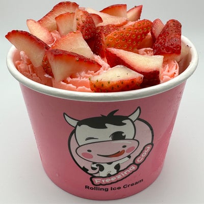 Pretty in Pink rolled ice cream