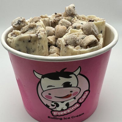 Brookie rolled ice cream