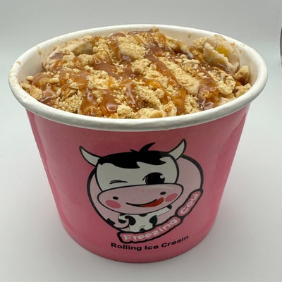Peach Cobbler rolled ice cream