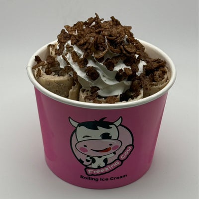 Cocoa Pebbles rolled ice cream